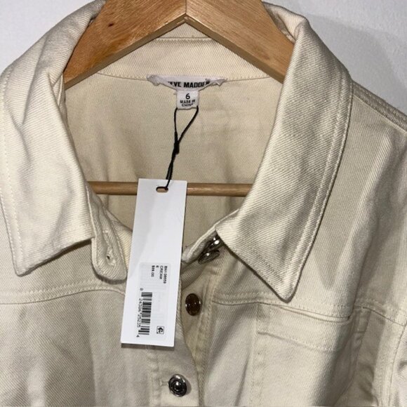 Steve Madden L21001 Womens Cream Krisha Cotton Utility Dress SZ 6 NWT BRAND NEW - Picture 4 of 7